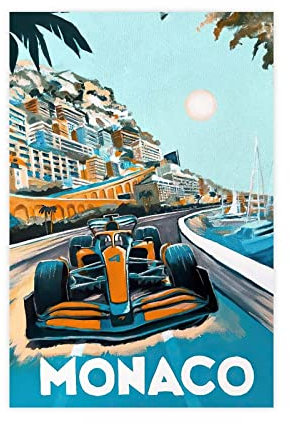 ERWYN Mclaren Formular One F1 Wände Leinwand Wandbilder Auto Poster Wandkunst für Jungenzimmer Vintage Ungerahmt 40 x 60 cm