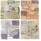 Xinlon 4 Stile Arts Vintage Scrapbooking Sticker Set, Scrapbook Stickers, Scrapbooking Sticker, Vintage Retro Dekorativ Sticker für Sammelalbum, DIY Fotoalbum, Tagebuch Notizbuch, Kalenderplaner