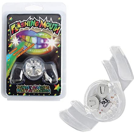 Blinkende Mund Zähne Schutz, Mehrfarbig Aufleuchten Zähne Regenbogen Leuchten Mundstück Glow Rubber LED Party Gefälligkeiten für Halloween Party (Multi Color)