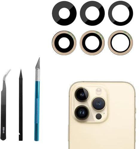 Anglepingping 14 Pro/14 Pro Max Back Rear Camera Glass Lens Replacement for iPhone 14 Pro/iPhone 14 Pro Max Camera Glass Replacement + Repair Tool Kit, Anti-Lens Scratch