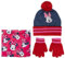Disney Ensemble Bonnet, Gants et Écharpe Cache Cou Minnie Mouse Kit, Bleu, Taille Unique Unisex Kids