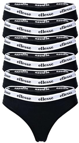 Ellesse Damen Strings, 6er Pack - HILLAR, Unterwäsche, Cotton Stretch, Logobund