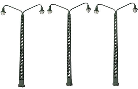 3 Stücke Modelleisenbahn Lichter Gittermast Lichtschiene TT Modell Gebäude Layout Modell Bahn Lampe Led Strassenlampen