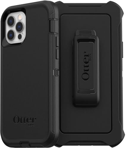 OtterBox Defender Series Screenless Edition Case for iPhone 12 & iPhone 12 Pro (Only) - Holster Clip Included - Non-Retail Packaging - Black