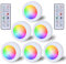 6 faretti LED RGB alimentati a batteria con telecomando, 16 colori che cambiano colore, dimmerabili, luci da incasso senza fili, con timer e funzione memoria, LED Spot batteria per cuscinetti adesivi
