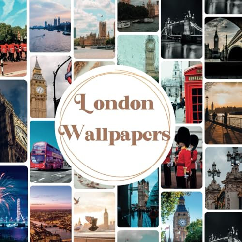 London wallpapers: 8.5x8.5, 20 Captivating Double-Sided Sheets - Artistic Bookshelf Imagery for Scrapbooking, Versatile Medium for Crafts, Collage, and Card Crafting