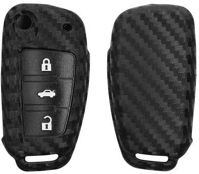 kwmobile Silicone Key Fob Cover Compatible with Audi 3 Button Flip Key