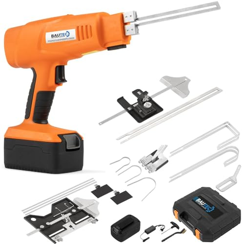 BAUTEC Styroporschneider AKKU-STYROCUTTER 200W » Set 9 inkl. Zubehör » 2 Akkus » Hartschaumschneider » Handgerät