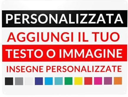 Targa in Metallo Personalizzata, Targa personalizzata da esterno con la tua immagine/testo/foto/logo,Impermeabile e Resistente ai Raggi UV cartello personalizzato per ufficio, affari, posto di lavoro