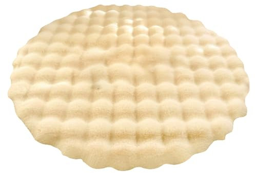 Ueiwffzo Teppich Wohnzimmer Waschbare Teppiche Flauschiger Kunstfell Shaggy Teppich, Runde Plüsch Teppiche für Schlafzimmer Balkon Deko (Beige,Durchmesser 70cm)