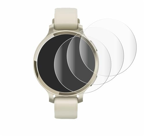 Savvies 4 Stück Full-Screen Schutzfolie für Garmin Lily 2 Active Full-Cover Displayschutz-Folie mit Installationshilfe [3D Curved, Transparent]