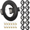 Tofisr LED Recessed Ceiling Light Mounting Frame Round Black Spotlight Fittings incl. GU10 Socket, Cut-Out Hole Size:55mm-70mm, Downlight Frame for LED and Halogen, Not Included Bulbs, 12 Pack