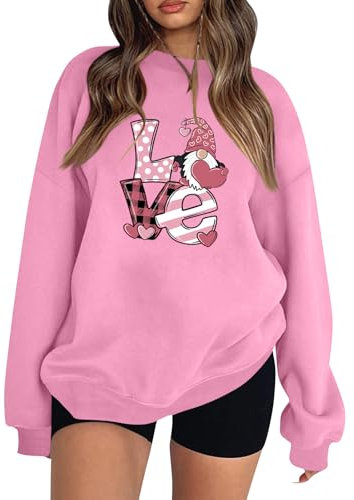 Generisch Rose Pulli schlüsselanhänger Herz entspannung Geschenk Damen Sweatshirt ohne Kapuze 1 Euro Artikel Geschenke Valentinstag männer Pullover Teenager mädchen