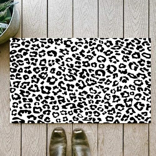 OHJEAJDS Badezimmerteppich rutschfest Badematte 60 x100 cm,Badteppich Saugfähig Weich Maschinenwaschbar für Badezimmer,Tier Leopardenmuster
