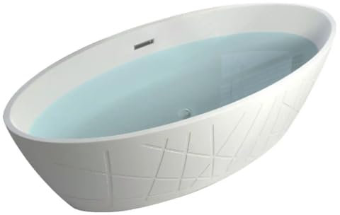 SANOTECHNIK Vasca da bagno indipendente Las Vegas, 180 x 80 x 56 cm, colore bianco, 3,5 mm, acrilico, 360 l