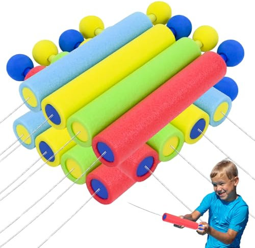 PATEMZON Pistola de Agua, 12PCS Pistolas de Agua, Pistolas Aguas de Espuma, 4 Colores de Juguetes de Verano para Niños Adultos, Cumpleaños Infantiles, Fiestas al Aire Libre, Juegos en la Piscina