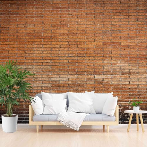 Ziegelmauer Stil Wohnzimmer Mural Wand Dekora 100 x 70 cm, Traditioneller Architekturstil 3D Tapete Wandpaneele, Fototapete Wandbilder