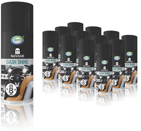 JOVS Dashboard Shine Spray 12x 500ml - Savage Fragrance | Ultimate Cleaner for Car Dashboards | Interior Plastic Restorer | Professional Grade with Refreshing Scent | Silicone Based Formula.