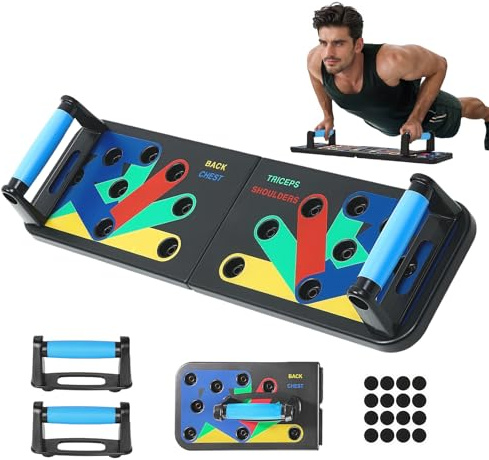 flintronic Liegestützgriffe Liegestütze Brett, 13 in 1 Faltbare Tragbare Pushup Ständer, Multifunktions Elite Rack Fitness-Board für Ganzkörper-Training & Effektive Liegestützen