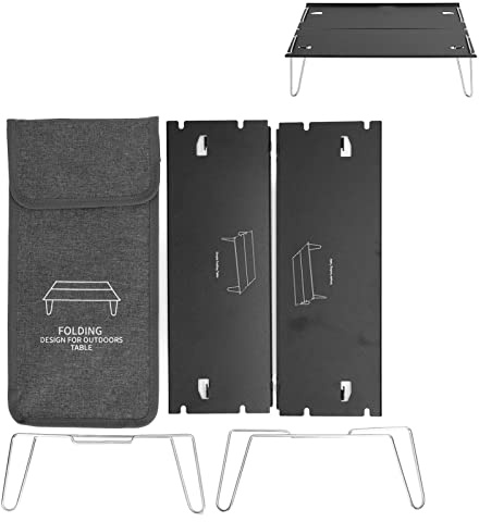Ldafava Klapperhalter Camping Tisch im Freien tragbare Aluminiumlegierung Ultra Light Mini Klapptisch Multifunktion Camping Tisch Schwarz für Camping -Wanderpicknicks Strandfahrten