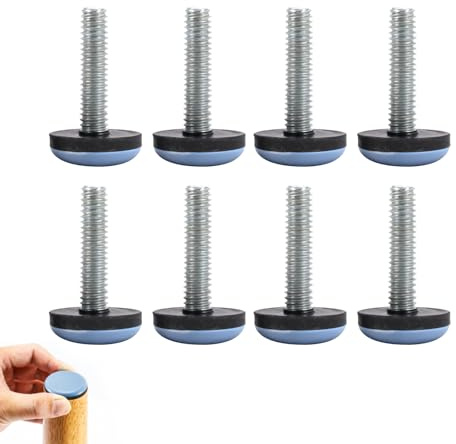 Möbelgleiter mit Gewinde aus PTFE – Robuste Gleitfüße mit M6 Gewinde für Bodenschoner – Ideal für Möbel auf Teppich, PVC, Laminat und Linoleum – Hochwertige Stahl- und Gummikonstruktion (8)