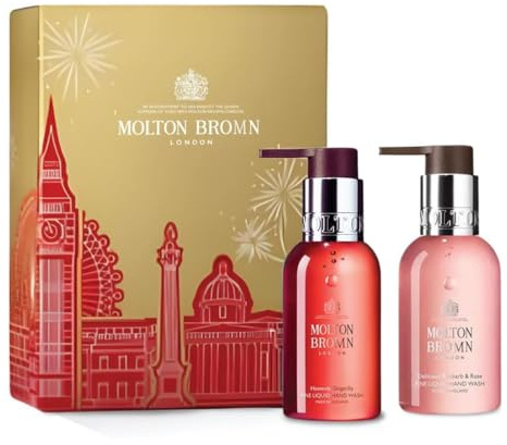 Hand Wash Duo Gift Set – Ginger Lily & Rhubarb Rose Fragrance – 2 x 100 ml Travel Size Liquid Hand Wash Set