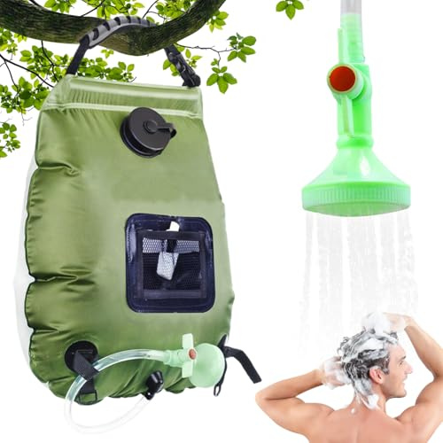 Genérico Camping Shower Bag - 50,8 cm Outdoor Shower Bag | PVC Solar Water Heater - Portable Eco Friendly Removable Design with Bath Pouch for Convenient Bathing During Travel