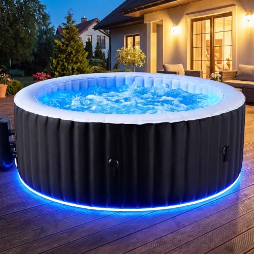 Aufblasbarer Whirlpool Mit LED 180x180x65cm In- Outdoor Hot Tub