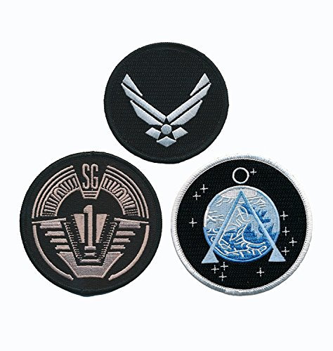 Stargate SG-1 Uniform-/Kostümaufnäher, 3-teiliges Set zum Aufbügeln oder Aufnähen Miltacusa