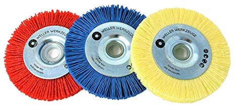 WELLERWERKZEUGE | Lot de 3 brosses en nylon pour Bosch GWS 10,8 12 V 76 Accessoires en acier inoxydable et disques abrasifs pour bois