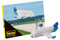 Idena 40149 - Postkarte Flugzeug mit einem 3D Modellbauset mit 78 Original Brixies Minibausteinen, Schwierigkeitsgrad 1, Grußkarte oder Mitbringsel für Kinder und Erwachsene