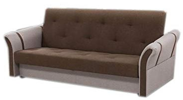 MOEBLO Schlafsofa Kippsofa Sofa mit Schlaffunktion Klappsofa Bettfunktion mit Bettkasten Couch - BRIT (Braun)