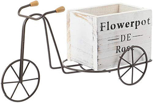 VOSAREA Box Bicycle Stand Plant Stand Rustic Patio Planters Planter Wood Succulent Pot Baskets Bike Stand Vintage Tinsel Rustic Decor Bike Holder Tricycle Iron Shelf
