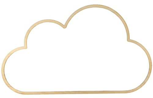 Netuno 1 x Holz Wolke 24 cm Natur Rahmen Bambus Basteln Makramee DIY Traumfänger Floristik Wandgestaltung Fensterhänger