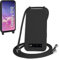 WenBaby Handykette für Samsung Galaxy S10 Hülle mit Band,Handyhülle mit Schnur zum Umhängen Silikon Seil Necklace Schutzhülle mit Kordel Tasche Case TPU Bumper für Galaxy S10- Schwarz
