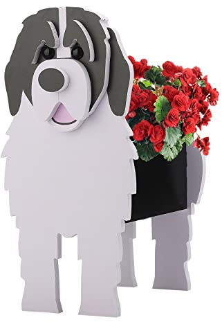 LIBOOI Nette Hund Pflanzer Töpfe, Hund Sukkulenten Pflanzgefäß, Pflanzen Lagerung Container Pflanze Töpfe, 3D Tierform Pflanztopf, Gartenarbeit Töpfe Für Indoor/Outdoor Garten, Neufundland