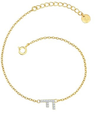 GLANZSTÜCKE MÜNCHEN Damen Armband Buchstabe F aus 925/- Sterling Silber mit Zirkonia