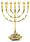 BRTAGG Menorah Kerzenhalter – 17 cm Höhe, 7 Zweige, vergoldet, zeigt 12 Stämme Israels und den Jerusalemer Tempel für jüdische Feiertage und Zeremonien (Modell: 4441)