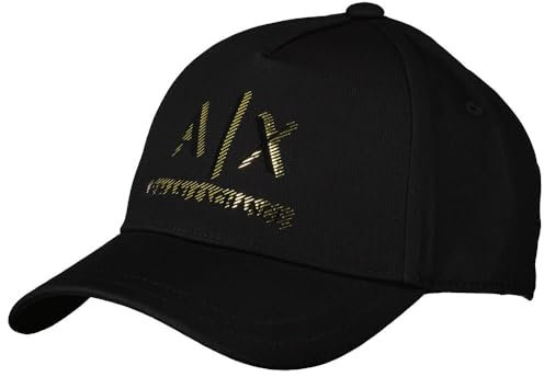 Armani Exchange Herren Logo-Baseballmütze, Schwarz, One Size