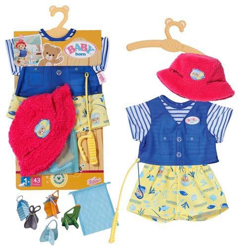 BABY born Teddy Angler-Outfit mit mit Angelrute für 43 cm Puppen und Teddy, 835982 Zapf Creation