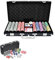 Suusolny Pokerkoffer Pokerset mit 500 Laserchips Pokerchips inkl. 2X Pokerdecks, 1x Dealer Button, 5X Würfel, 2 Schlüssel & Aluminium-Gehäuse für Party Game - Schwarz