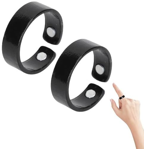 Blutzuckerkontrollring, Lymphdrainage Magnetring, Verstellbare Öffnung Ring, 2 Stück Akupressur Blutzuckerregulierungsring verstellbarer Blutzuckerkontrollring für Damen und Herren