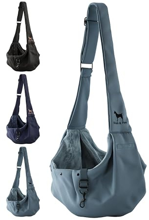 Noah & Paw Dog Sling Carrier for Small Dogs 5-18lb, Dog Sling for Small Dogs and Cats, Dog Carrier with Adjustable Padded Strap, Premium Twill, Lined with Fur, Double Safety Feature, Machine Washable