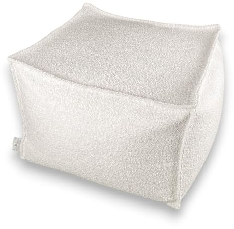 ho.li design Sitzpouf Brooklyn weiß – Rechteckig, Bouclé, Modernes Design für Wohnzimmer & Lounge