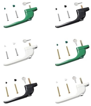 YUCHUANGYE PoignéE De Fenetre à Clé L'alliage d'aluminium fermant à Clef Le loquet de Double vitrage verrouille la poignée de fenêtre de poignées de Porte Poignee Fenetre PVC(White,37mm)