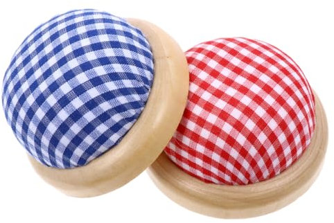 Operitacx Nadelkissen Set 2 Stück - Praktische Kreuzstich-Aufbewahrungstasche Für Nähzubehör Tragbarer Organizer Für Nadeln Rot Und Blau 7X7X4Cm