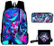 Hazbin Hotelrucksack, 3-teiliges Set, Anime-3D-Drucke, Rucksack, einzelne Umhängetasche, Federmäppchen für Jungen und Mädchen, Weihnachts- und Geburtstagsgeschenke, Vox, Einheitsgröße, Casual