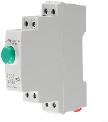Yhenlovtt Interrupteur à bouton modulaire 24 V AC DC pour rail DIN JP9, niveau de protection IP20, boutons de rail DIN pour boîtes de distribution, tours CNC, ateliers (vert)
