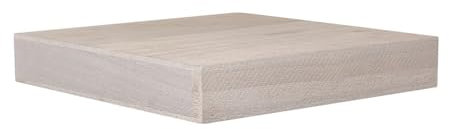 Velano - Holzwandregal, Regalboden, Schweberegal, Hängeregal aus Paulownia-Holz - 1 Stück, 23x23 cm, Paulownia Gebleicht - Regale für Küche, Badezimmer, Wohnzimmer, Schlafzimmer - LUONTO
