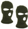 LINSOCLE 2pcs Balaclava - 3-Loch Sturmmaske, Gestrickte Sturmhaube Armeegrün, Multifunktionsmaske, Skimütze für Motorrad und Fahrrad